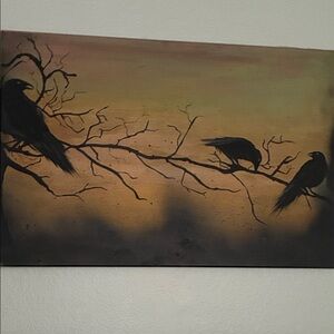 Mystical Evening Crow Canvas Art